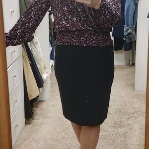 EUC Halogen Elegant Navy Pencil Skirt